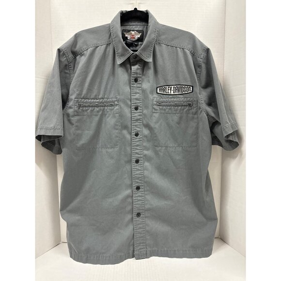 Harely-Davidson heavier weight mechanics button up size XL - Picture 1 of 10